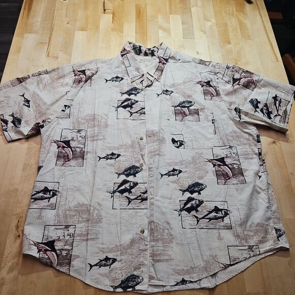 Munsingwear Mens XL Button Down Short Sleeve Fish Shirt Outdoors - Picture 1 of 16